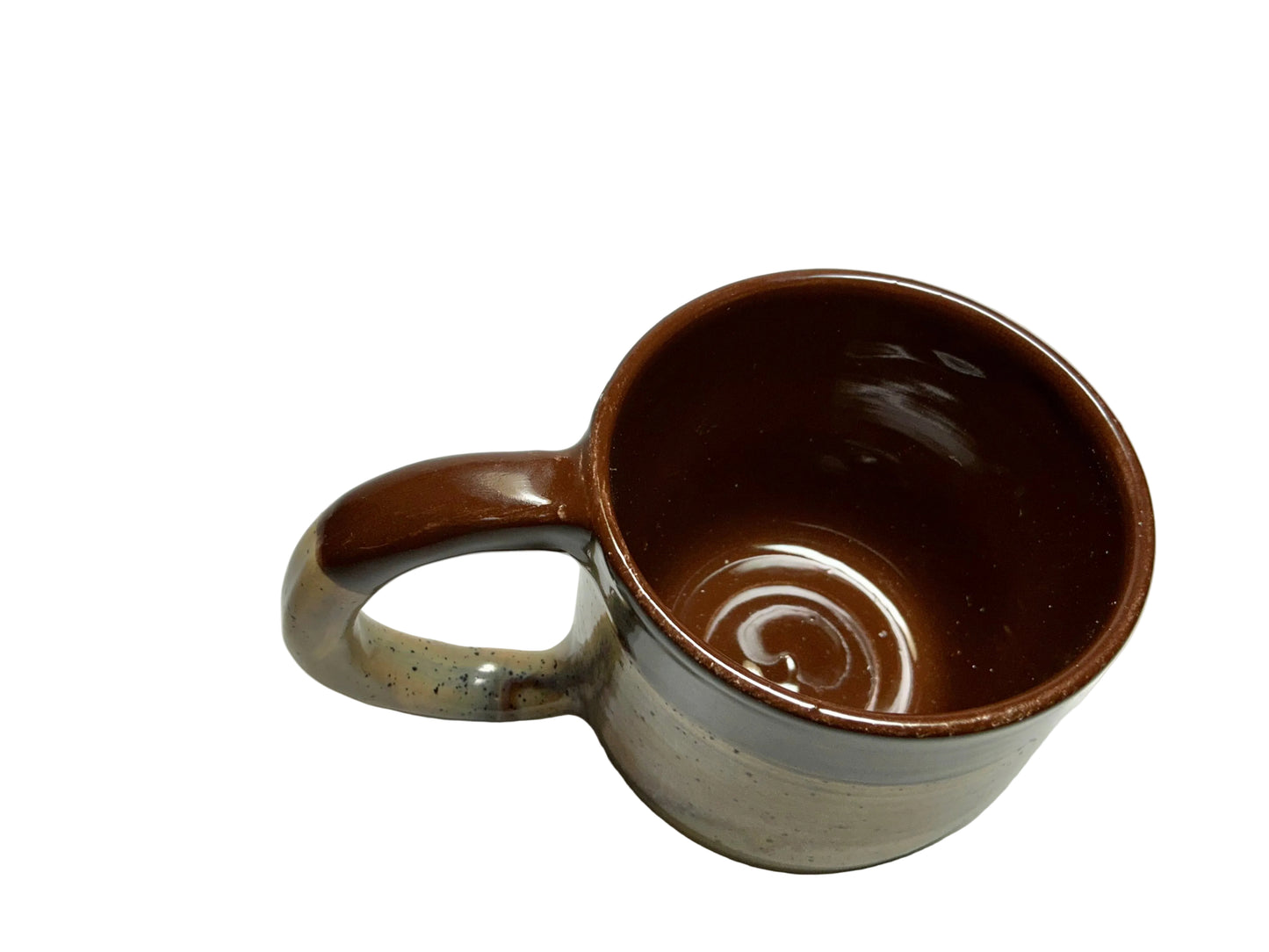 Brown speckled tea cup