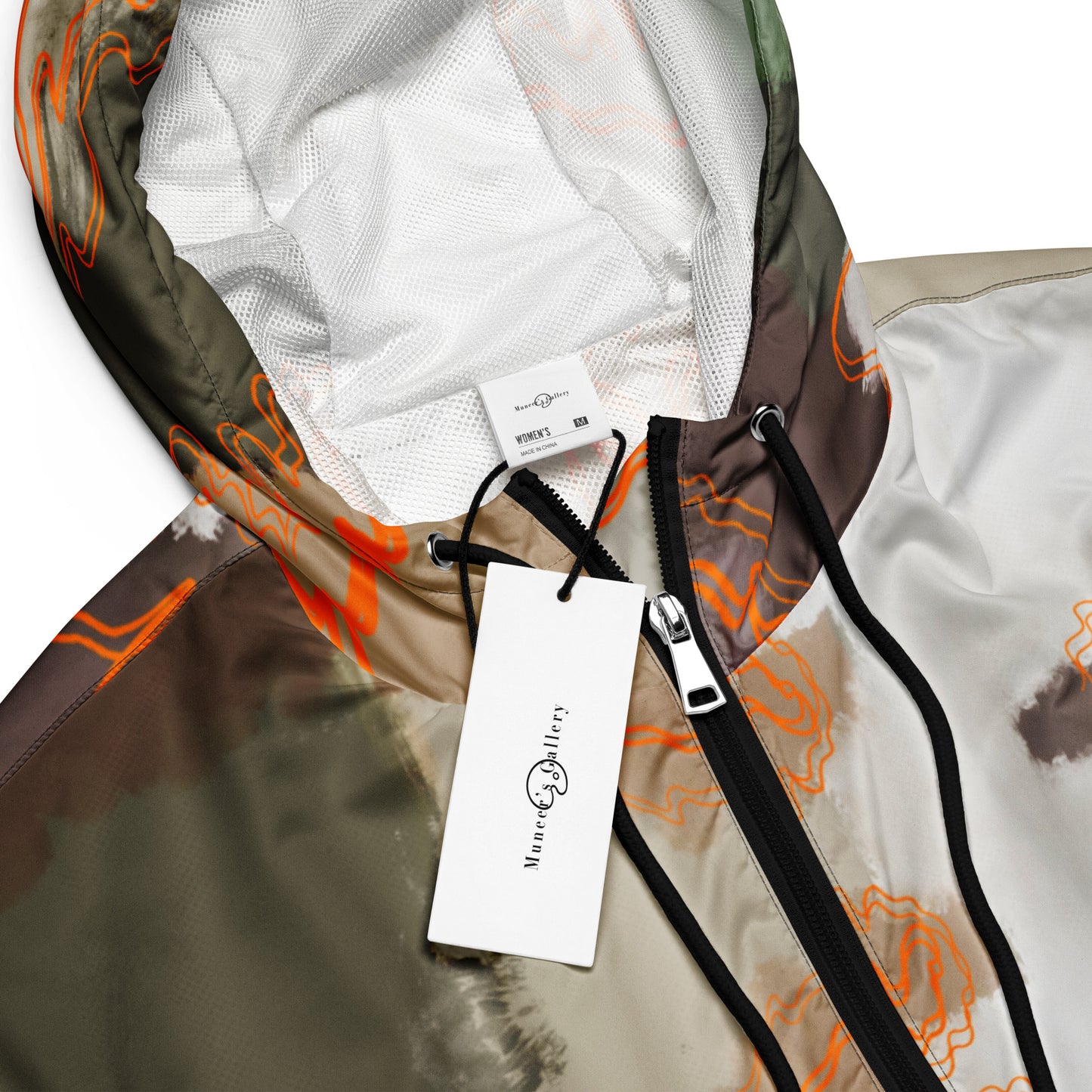 Green camo cropped windbreaker