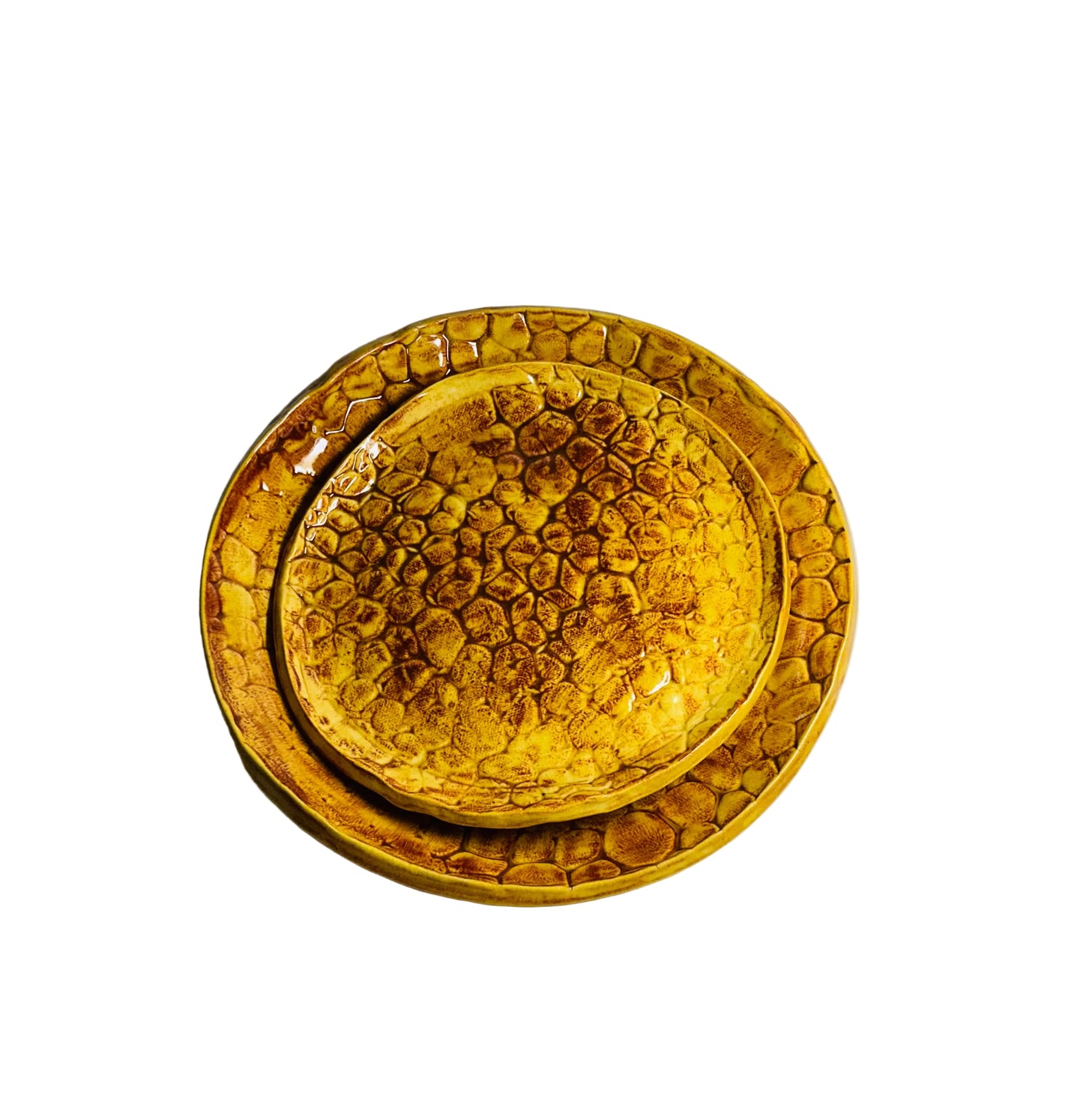 Brown stone plates